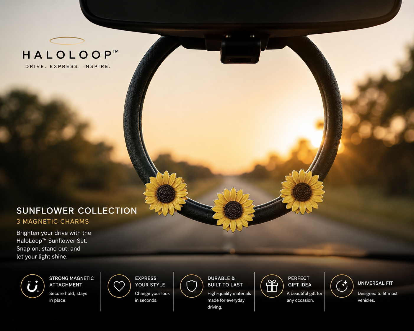 Halo™ Flower Collection-3 Magnetic Charms